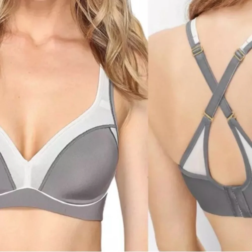Natori Gray and White Intimates Bra with Molded Cups - Picture 5 of 10